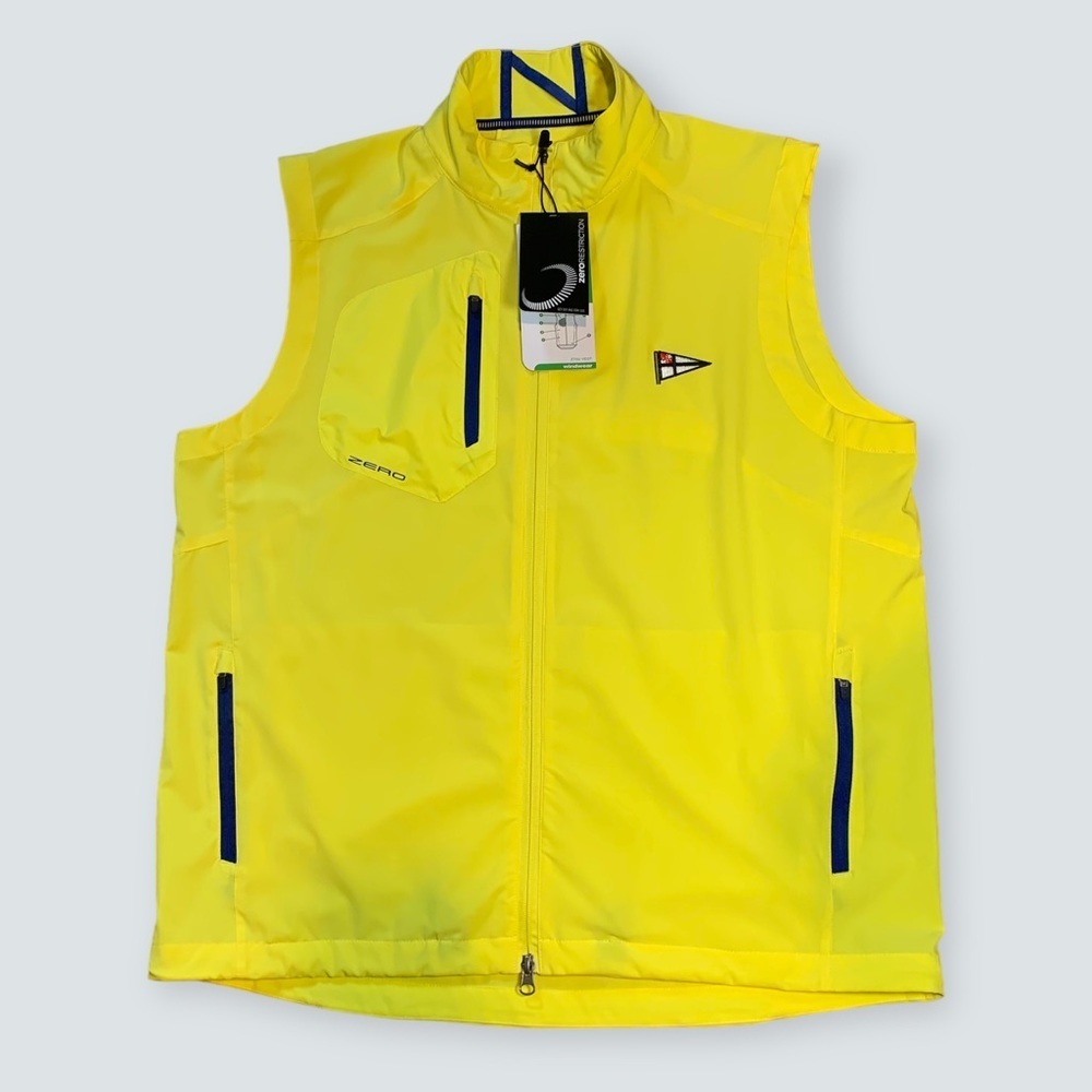 ZERORESTRICTION Z700 Full Zip Windwear Vest Trophy Yellow Size L Like new